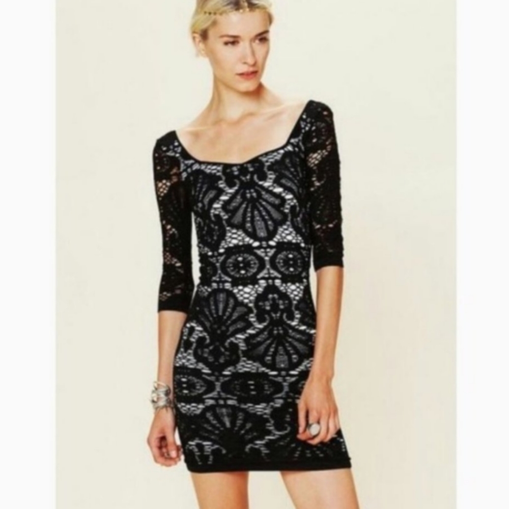 Free People Lace Bodycon Dress XS